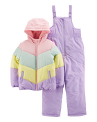 Kid 2-Piece Rainbow Snowsuit Set, image 1 of 5 slides
