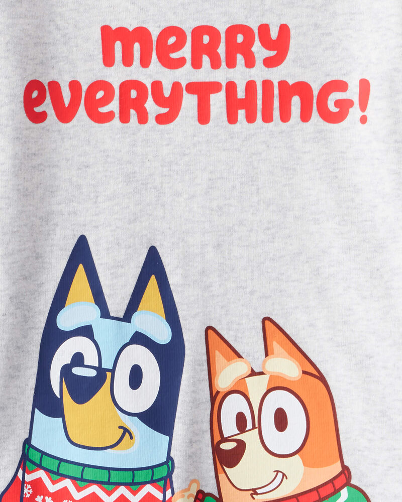 Toddler Bluey&trade; Cotton Long-Sleeve Loose Fit 2-Piece Pajamas - Grey/Green, image 3 of 4 slides