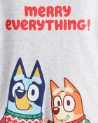 Toddler Bluey&trade; Cotton Long-Sleeve Loose Fit 2-Piece Pajamas - Grey/Green, image 3 of 4 slides