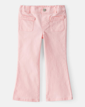 Toddler Girl Cotton Flare Pants - Pink, 