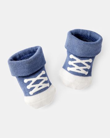 Baby Boy 2-Pack Sneaker Booties - Blue/White, 