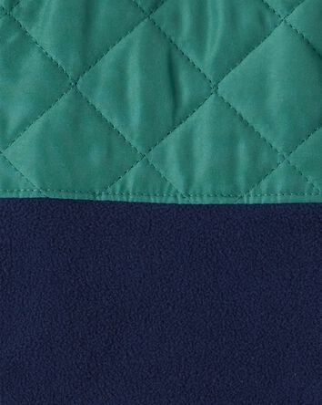 Boys Color Block Zip-Up Jacket - Green/Navy, 