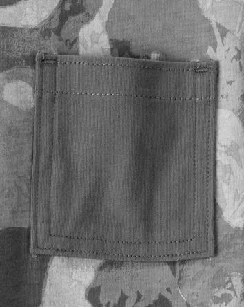 Boys Camo Cotton Short-Sleeve Pocket Tee - Grey, 