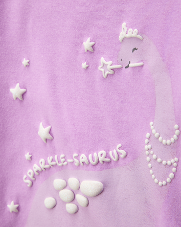 Toddler Dinosaur Print Snug Fit Cotton 4-Piece Pajamas, 