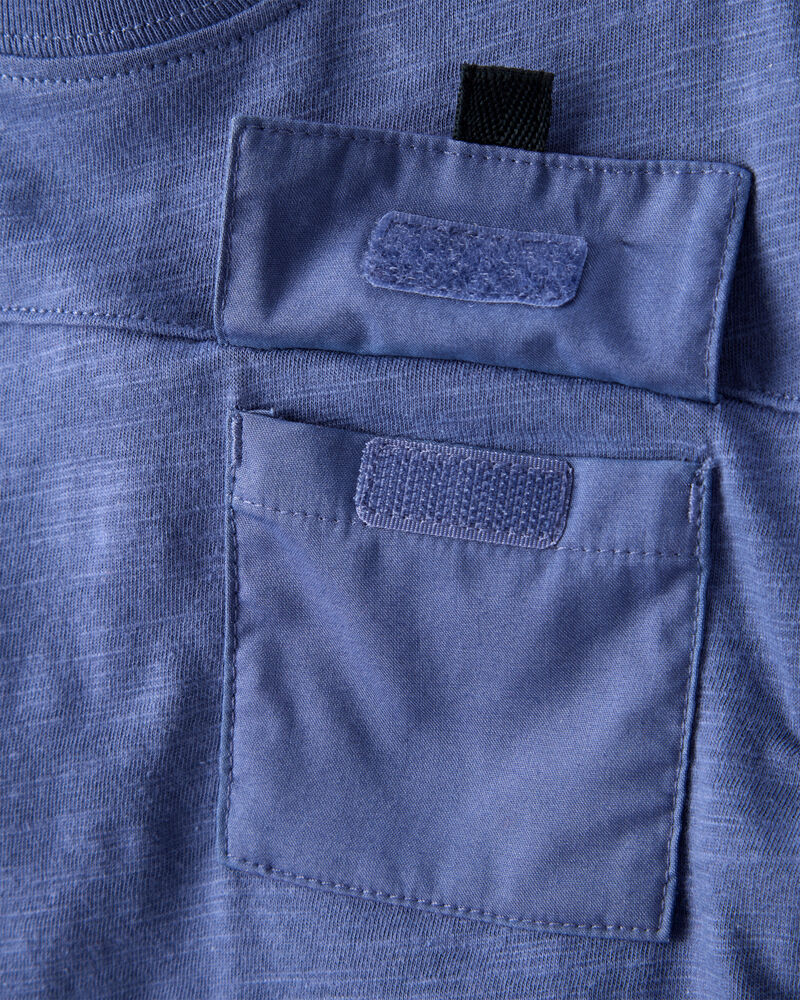Toddler Boy Short-Sleeve Pocket Tee - Blue, image 3 of 5 slides