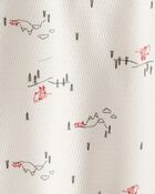 Toddler Boy Skiing Henley T-Shirt - Cream, image 3 of 4 slides