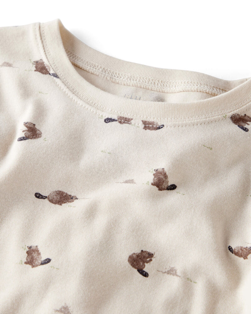 Toddler Organic Cotton Pajamas in Beaver Creek Print, image 2 of 4 slides