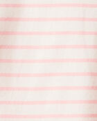Baby Girl 2-Piece Striped Long-Sleeve Top & Solid Stretch Leggings Set - Pink/White, image 3 of 6 slides