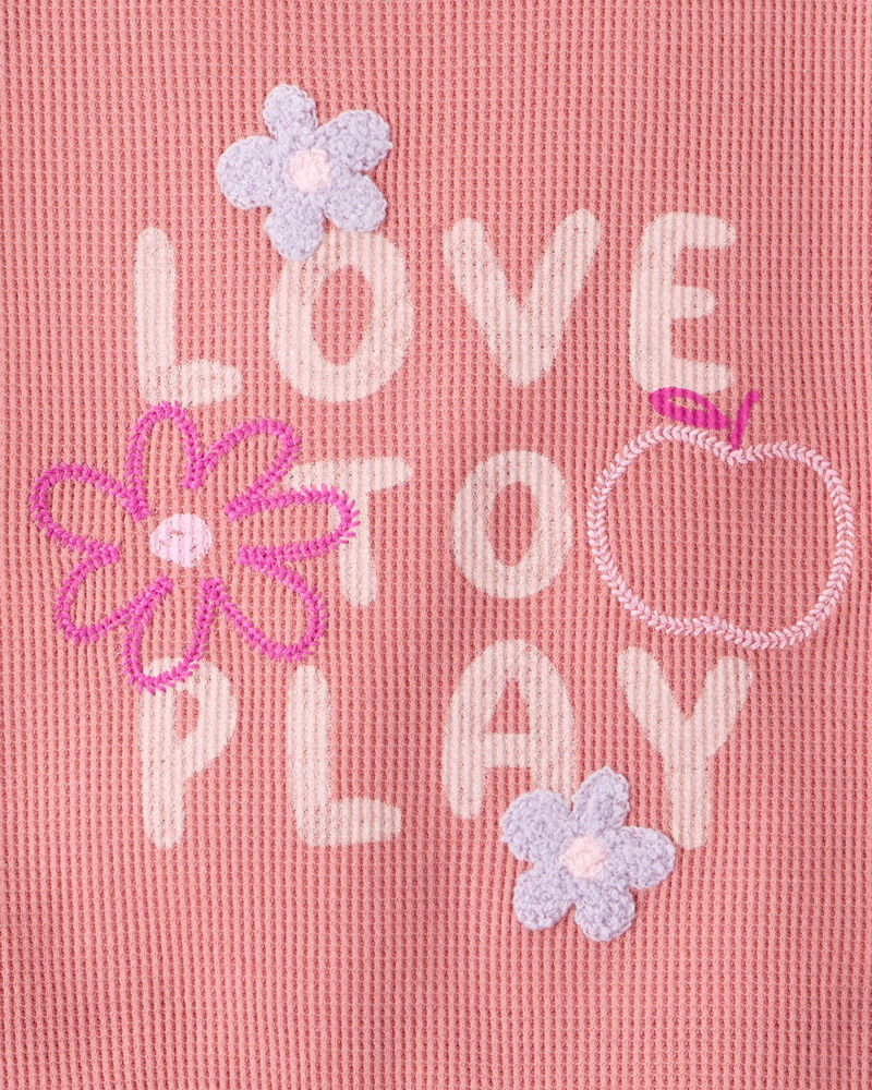 Toddler Girl 2-Piece Love to Play Graphic Tee & Cotton Cargo Joggers Set - Ivory/Pink, image 4 of 8 slides