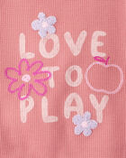 Toddler Girl 2-Piece Love to Play Graphic Tee & Cotton Cargo Joggers Set - Ivory/Pink, image 4 of 8 slides