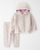 Baby Girl 2-Piece Cardigan & Pants Set Made with Organic Cotton in Botanic Muse Print, image 1 of 4 slides