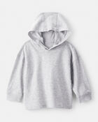 Baby Boy Cotton Long-Sleeve Hooded Top - Grey, image 1 of 3 slides