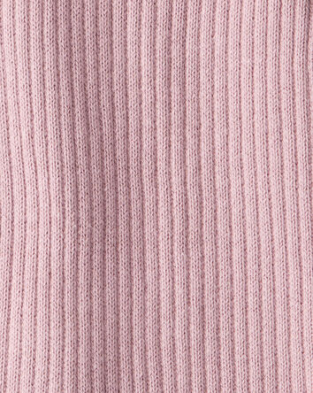 Baby Girl Ribbed Cotton Jumpsuit - Pink, 