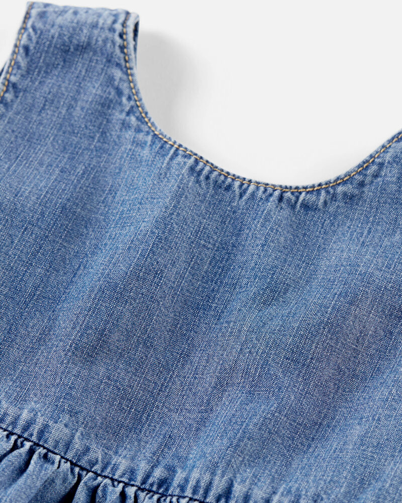Toddler Organic Cotton Chambray Dress, image 3 of 5 slides