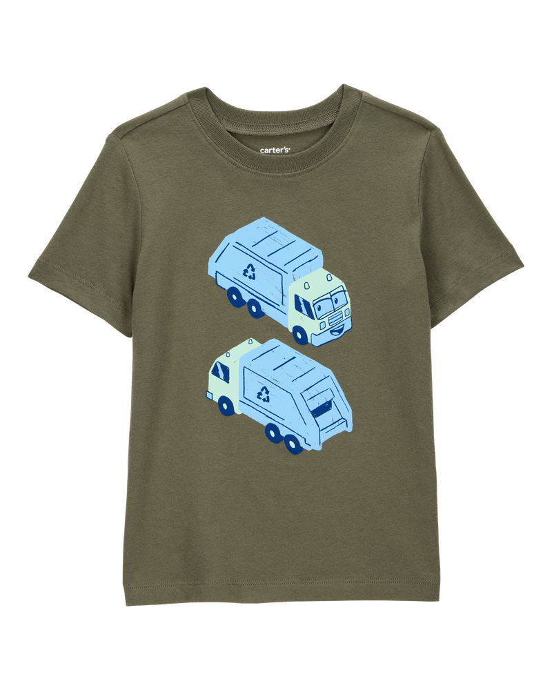 Toddler Boy Recycling Truck Graphic Tee - Olive, image 1 of 3 slides