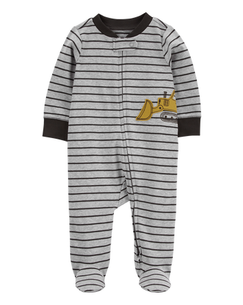 Baby Construction 2-Way Zip Cotton Blend Sleep & Play Pajamas, 