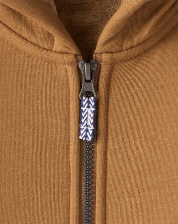 Toddler Boy Long-Sleeve Hooded Zip-Up Jacket - Brown, 