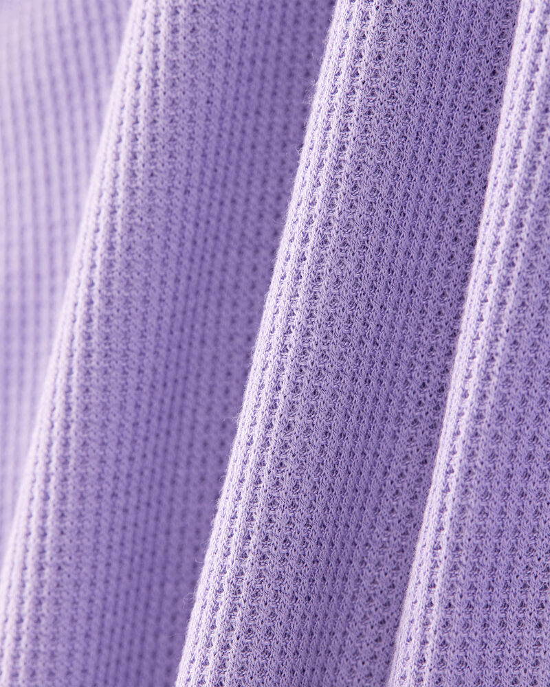 Baby Girl PurelySoft Long-Sleeve 2-Way Zip 1-Piece Pajamas - Purple, image 3 of 6 slides