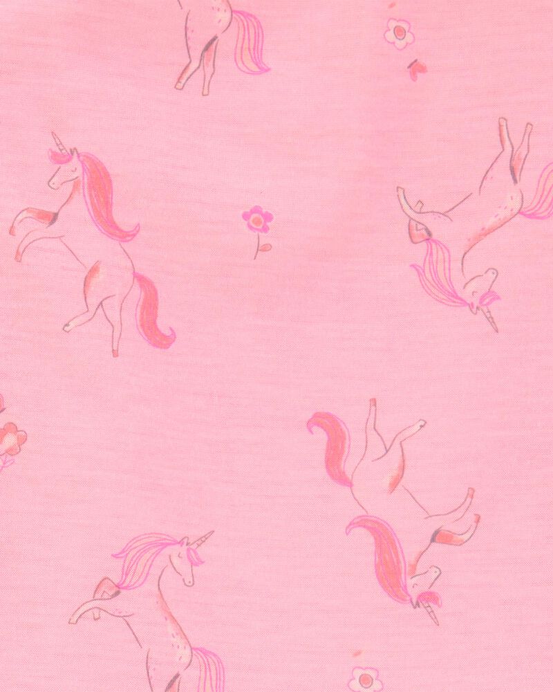 Toddler Girl Unicorn Print Loose Fit 2-Piece Pajamas - Pink, image 2 of 3 slides