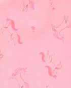 Toddler Girl Unicorn Print Loose Fit 2-Piece Pajamas - Pink, image 2 of 3 slides