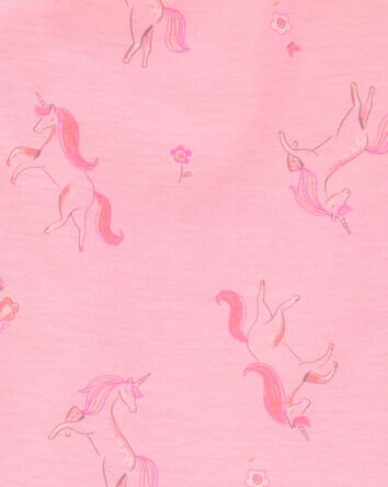 Toddler Girl Unicorn Print Loose Fit 2-Piece Pajamas - Pink, 