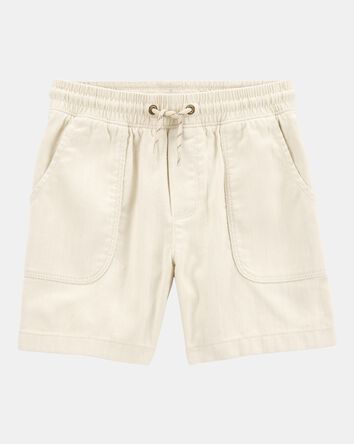 Boys Pull-On Twill Shorts - Khaki, 