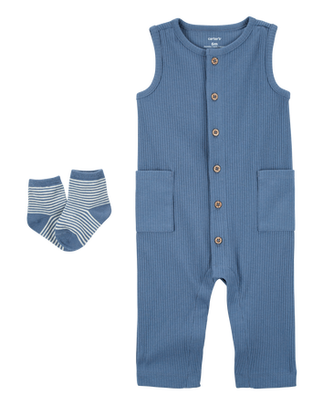 Baby 2-Piece Jumpsuit & Socks Set, 