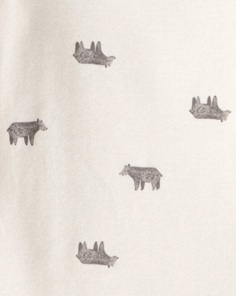 Baby Boy 3-Piece Bear Print Sleeveless Jacket, Bodysuit & Pant Set - Tan/Ivory, image 3 of 5 slides