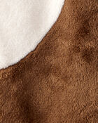 Baby Reindeer Sherpa Hooded Jumpsuit - Brown, image 2 of 3 slides