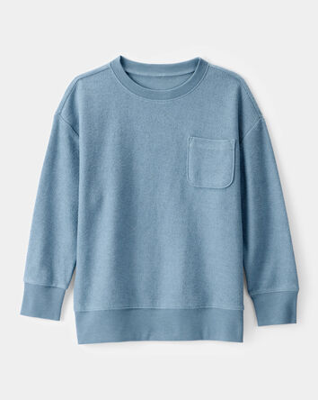 Boys French Terry Pullover Sweatshirt - Blue, 