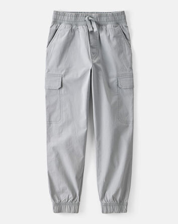 Boys Cotton Fashion Cargo Pants - Grey, 