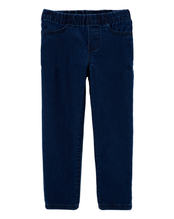 Toddler Dark Wash Elastic-Waist Jeggings, 