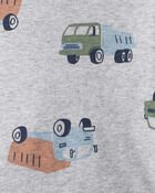 Baby Boy 4-Pack Construction Print Long-Sleeve Multipack Bodysuits - White/Navy Blue, image 2 of 6 slides