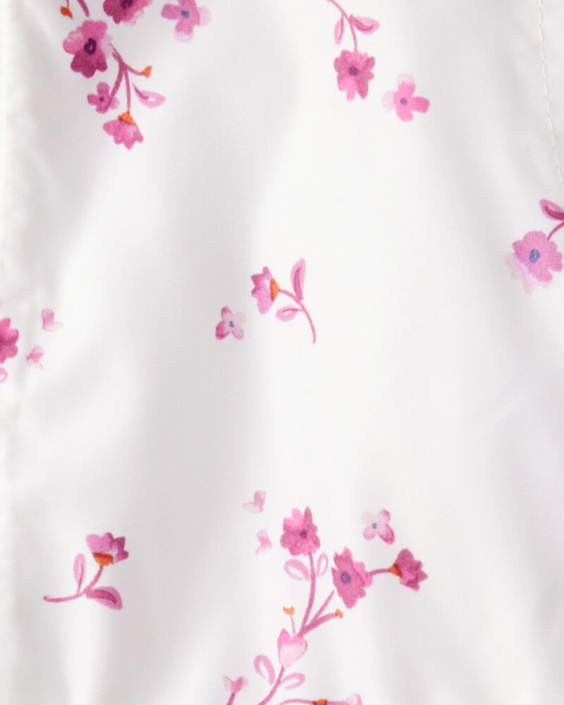 Baby Girl Floral Long-Sleeve Midweight Anorak Jacket - White, image 3 of 3 slides