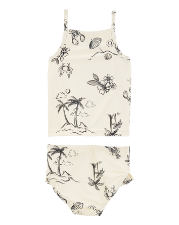 Toddler 2-Piece Beach Print Tankini Set, 