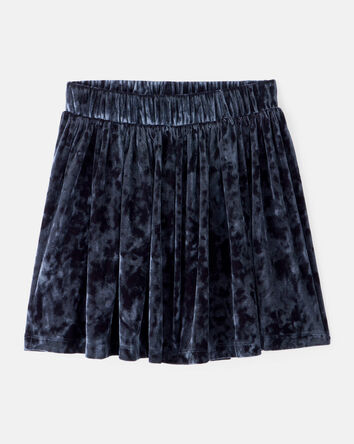 Girls Velour Skater Skirt - Navy, 