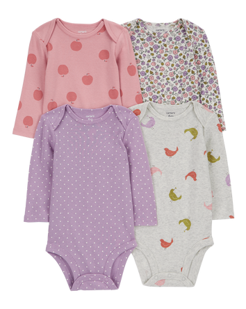 Baby 4-Pack Long-Sleeve Original Bodysuits, 