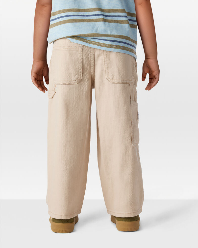 Toddler Boy  Wide-Leg Carpenter Twill Pants - Khaki, image 4 of 7 slides