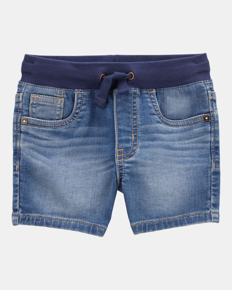 Toddler Pull-On Denim Short - Blue Wash, image 1 of 7 slides