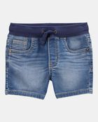 Toddler Pull-On Denim Short - Blue Wash, image 1 of 7 slides