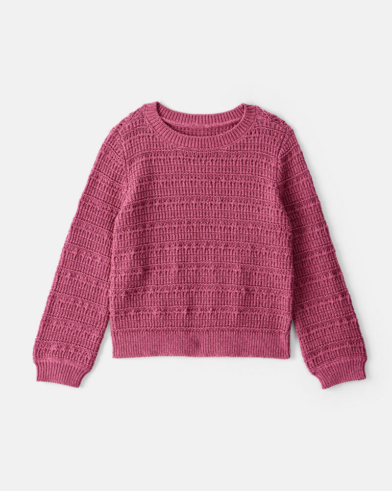 Toddler Girl Long-Sleeve Sweater - Pink, image 1 of 3 slides