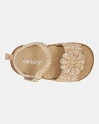 Baby  Every Step&reg; First Walker Woven Flower Accent Sandals - Beige, image 4 of 7 slides