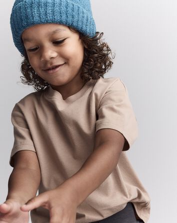 Toddler Short-Sleeve Relaxed Tee - Tan, 