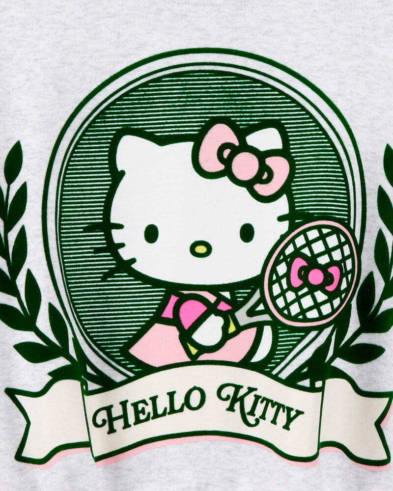 Girls 2-Piece Hello Kitty&reg; Pullover Sweatshirt & Sweatpants Set - Grey, image 4 of 8 slides