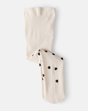 Baby Girl Polka Dot Tights - Cream, 