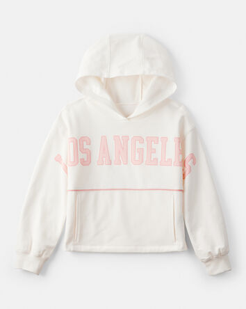 Girls Los Angeles Cotton Long-Sleeve Hoodie - Cream, 
