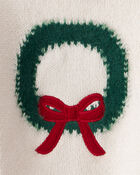 Baby Girl 2-Piece Wreath Long-Sleeve Sweater & Pant Set - White/Red, image 4 of 6 slides