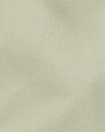 Baby Girl Sleeveless Canvas Romper - Olive, 