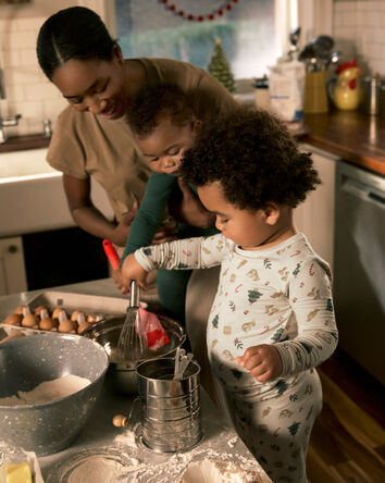 Toddler Festive Holiday PurelySoft Snug Fit 2-Piece Pajamas - Cream, 