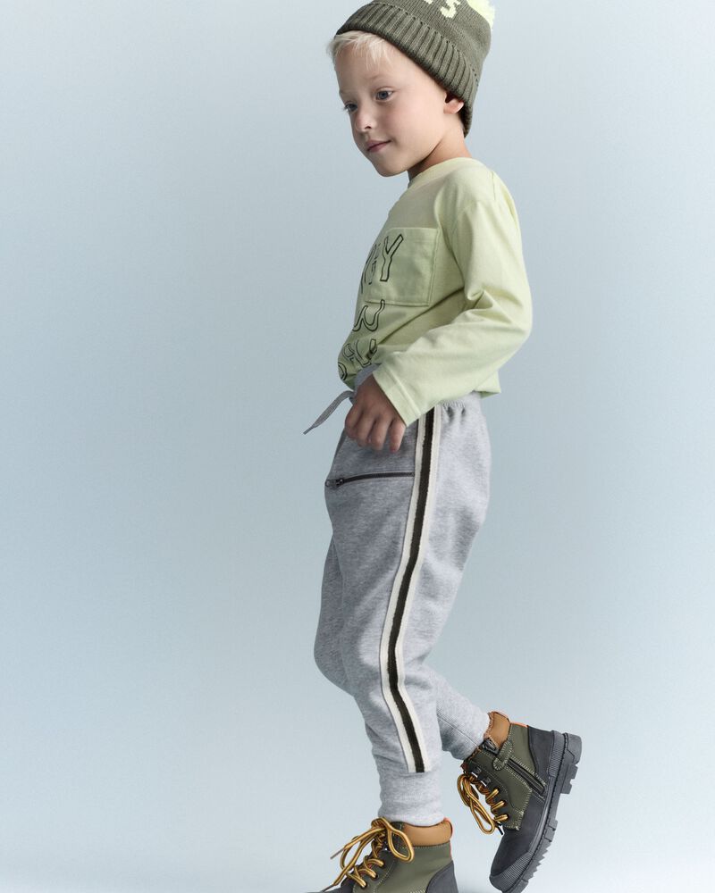 Toddler Fleece Jogger Pant - Heather Grey, image 1 of 7 slides